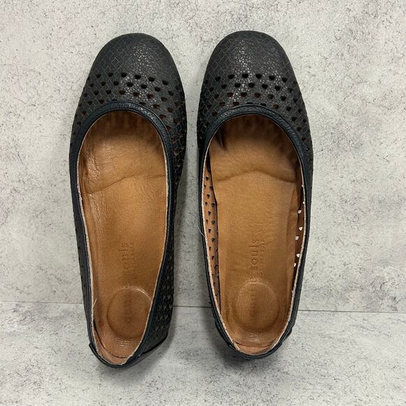 GENTLE SOULS - EUGENE TRAVEL PACKABLE WOVEN BALLET FLAT Black Size 8.5 - Picture 3 of 8